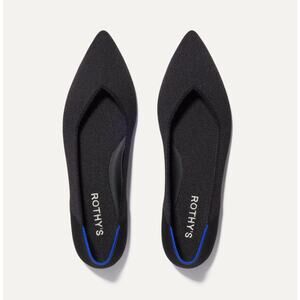 Rothy's The Point Slip-On Shoes Knitted Pointed Toe Black Womens US W7 UK 4.5